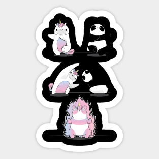 Panda with Unicorn Fusion Sticker